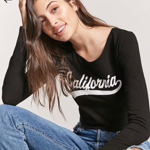 California graphic crop top